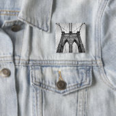 Badge Carré 5 Cm Brooklyn Bridge Photo noir et blanc (En situation)