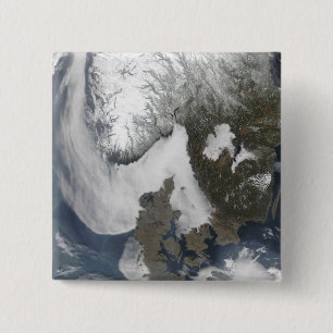 Badge Carré 5 Cm Brouillard de mer en Scandinavie