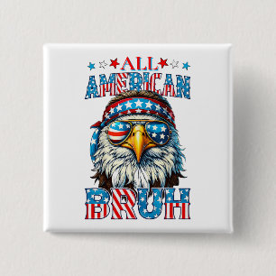 Badge Carré 5 Cm Bruh américain - Swagger d'aigle patriotique