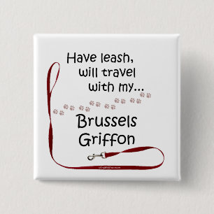 Badge Carré 5 Cm Brussels Travel Leash - Bouton