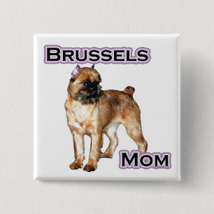 Badge Carré 5 Cm Bruxelles Griffon Maman; Maman de Bruxelles Griffo