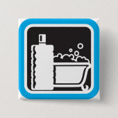 Badge Carré 5 Cm Bubble Bath Icon Relaxing Bathroom Spa (Devant)