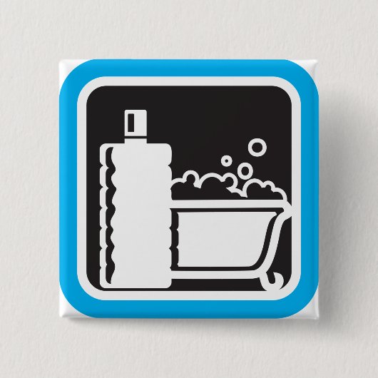 Badge Carré 5 Cm Bubble Bath Icon Relaxing Bathroom Spa (Devant)