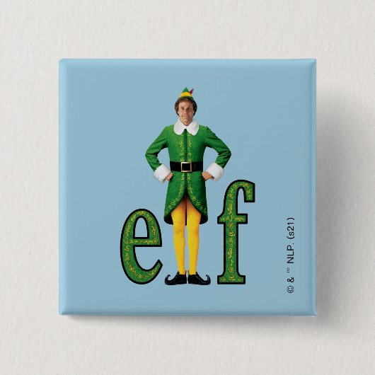 Badge Carré 5 Cm Buddy le logo Elf Movie (Devant)