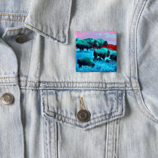 Badge Carré 5 Cm Buffles (En situation)