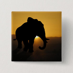 Badge Carré 5 Cm Bull éléphant