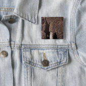 Badge Carré 5 Cm Bull Elephant (En situation)