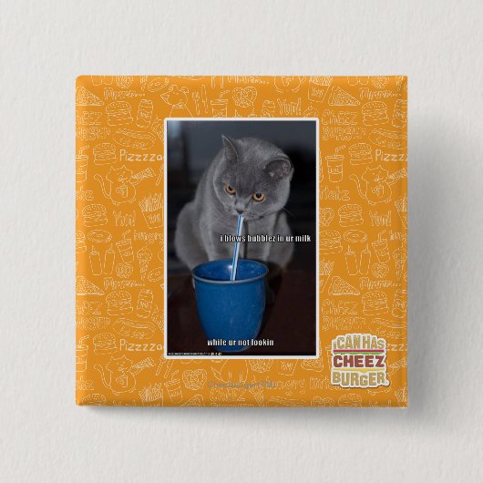 Badge Carré 5 Cm Bulles de coups en lait d'ur (Devant)