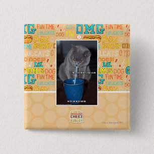 Badge Carré 5 Cm Bulles de coups en lait d'ur