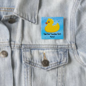 Badge Carré 5 Cm Bulles mignonnes/bleues en caoutchouc mignonnes (En situation)