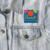Badge Carré 5 Cm Bunco avec le Pin de points (En situation)