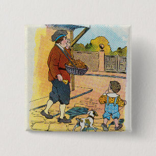 Badge Carré 5 Cm Buns Hot-cross, Mère Goose Nursery Rhyme Photo