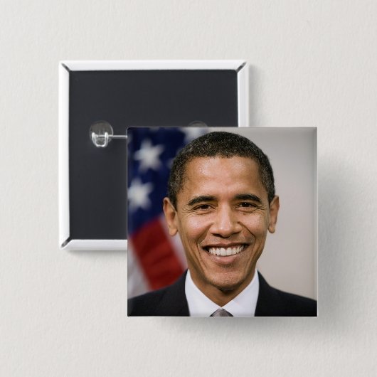 Badge Carré 5 Cm Bureau du président élu Barack Obama (Devant & derrière)