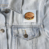 Badge Carré 5 Cm Burger pilule (En situation)