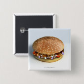 Badge Carré 5 Cm Burger pilule (Devant & derrière)