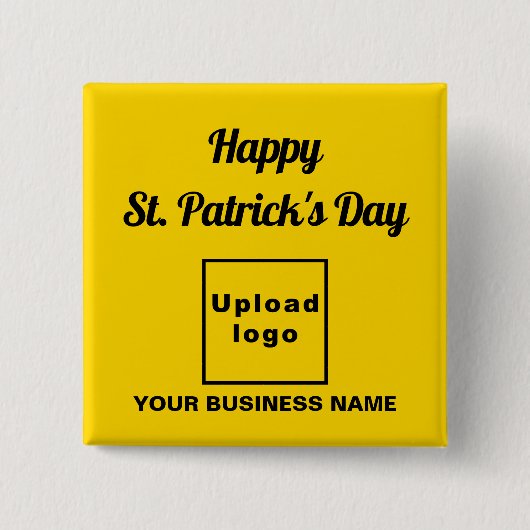 Badge Carré 5 Cm Business Saint Patrick Salutation sur Carré jaune (Devant)