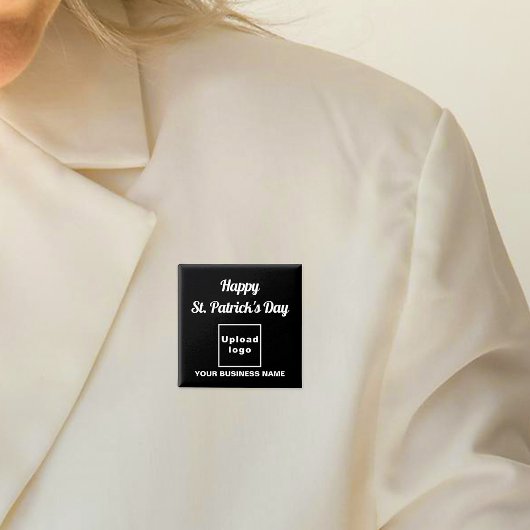 Badge Carré 5 Cm Business Saint Patrick Salutation sur le Carré noi