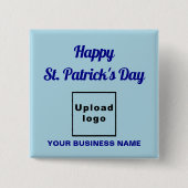 Badge Carré 5 Cm Business St Patrick Salutation sur Carré bleu clai (Devant)
