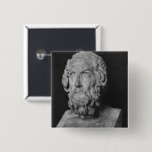Badge Carré 5 Cm Buste de Homer, période hellénistique (Devant & derrière)