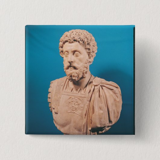 Badge Carré 5 Cm Buste de Marcus Aurelius (Devant)