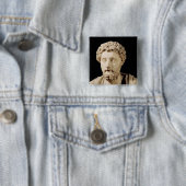 Badge Carré 5 Cm Buste de Marcus Aurelius (En situation)