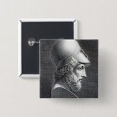 Badge Carré 5 Cm Buste de Pericles, gravé par Giuseppe Cozzi (Devant & derrière)