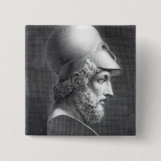Badge Carré 5 Cm Buste de Pericles, gravé par Giuseppe Cozzi (Devant)