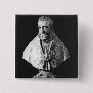 Badge Carré 5 Cm Buste de portrait de d'Escoubleau de Francois