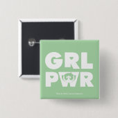 Badge Carré 5 Cm Buttercup : Girl power (Devant & derrière)