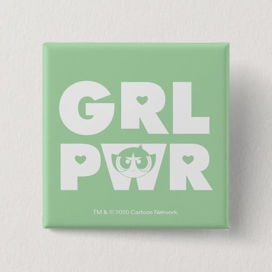 Badge Carré 5 Cm Buttercup : Girl power (Devant)