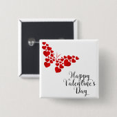 Badge Carré 5 Cm Butterfly of hearts (Devant & derrière)