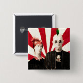 Badge Carré 5 Cm Butt'n punk américain (Devant & derrière)