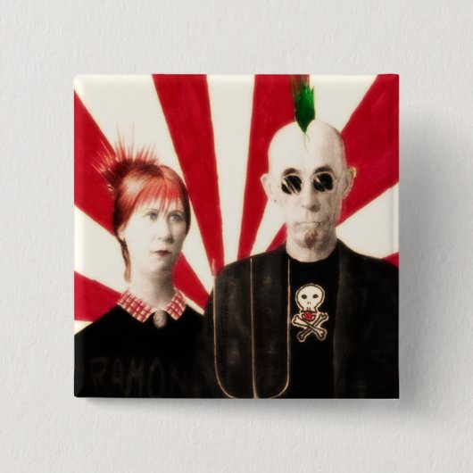 Badge Carré 5 Cm Butt'n punk américain (Devant)