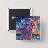 Badge Carré 5 Cm Button (Devant & derrière)