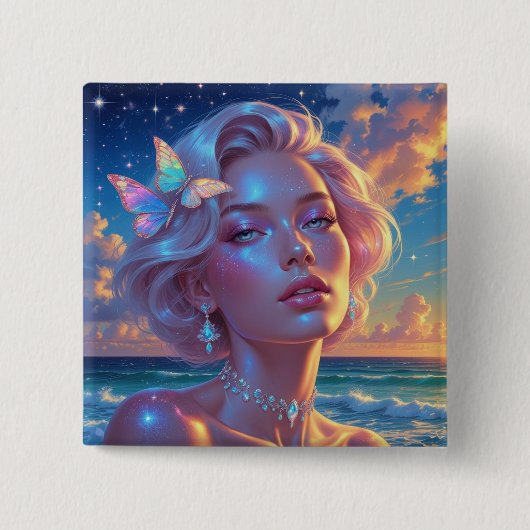 Badge Carré 5 Cm Button (Devant)