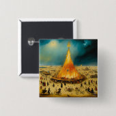 Badge Carré 5 Cm Button Visionary Storm at Burning Man (Devant & derrière)