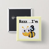 Badge Carré 5 Cm Buzz Bumblebee 3e Anniversaire T-shirts et cadeaux (Devant & derrière)