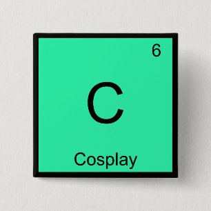 Badge Carré 5 Cm C - Cosplay Symbole d'élément de chimie Costume Te
