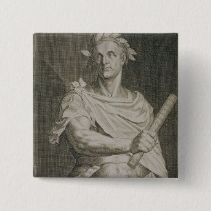 Badge Carré 5 Cm C. empereur de Jules César (100-44 AVANT JÉSUS