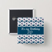 Badge Carré 5 Cm C’est mon anniversaire de naissance (Devant & derrière)