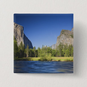 Badge Carré 5 Cm CA, Parc national de Yosemite, vue de la vallée av