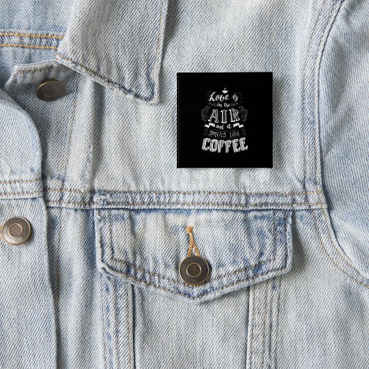 Badge Carré 5 Cm Ça sent le café