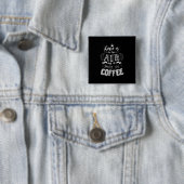 Badge Carré 5 Cm Ça sent le café (En situation)