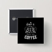 Badge Carré 5 Cm Ça sent le café (Devant & derrière)