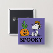 Badge Carré 5 Cm cacahuètes | Halloween du désert de Spike (Devant & derrière)