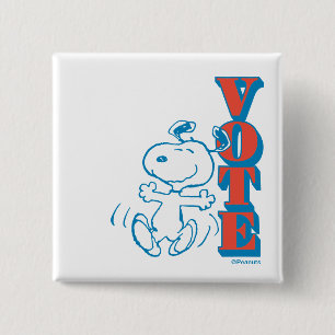 Badge Carré 5 Cm cacahuètes   Snoopy - Vote
