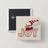 Badge Carré 5 Cm cacahuètes | Snoopy & Woodstock Joy Sled Ride (Devant & derrière)