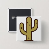 Badge Carré 5 Cm cactus (Devant & derrière)