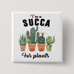 Badge Carré 5 Cm Cactus cactus succulents plante