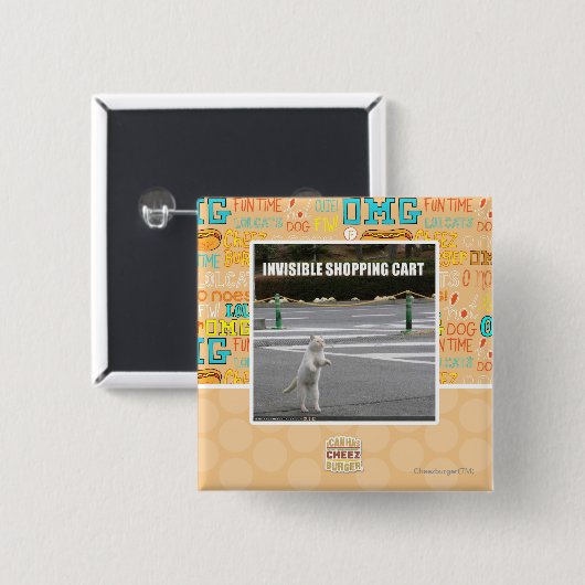 BADGE CARRÉ 5 CM CADDIE INVISIBLE (Devant & derrière)